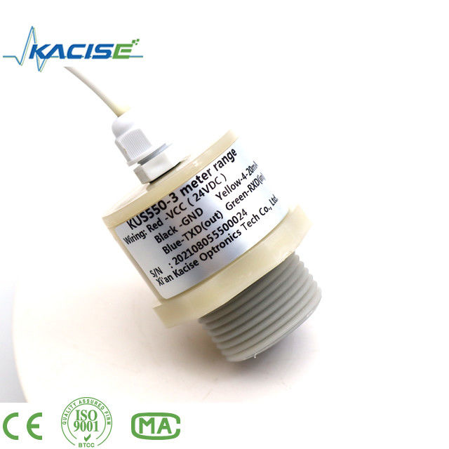 RS485 Output IP68 กันน้ําทนทานต่อการกัดกร่อน PTFE Ultrasonic Level Sensor KUS550