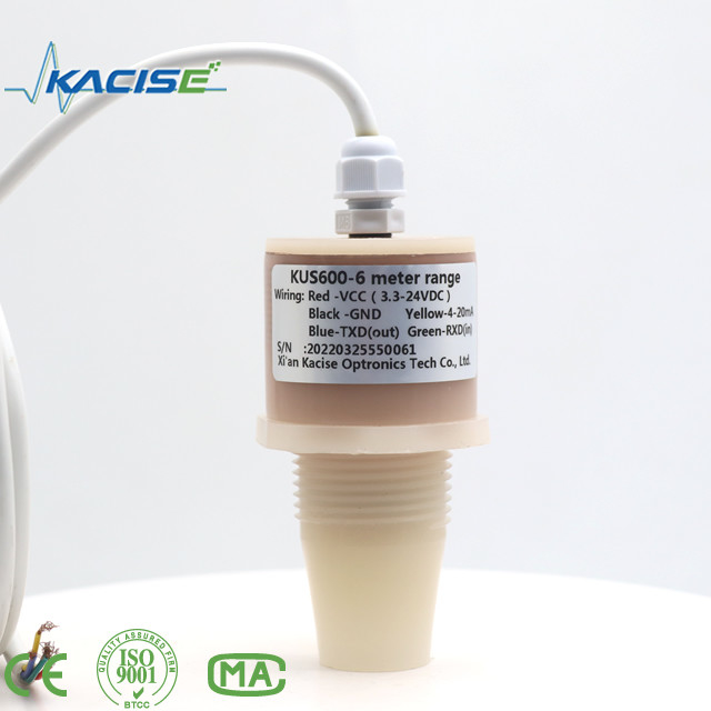 เครื่องตรวจจับเสียงฉลุ KUS600 ผลิตจากวัสดุ PVDF / PTFE ใช้ในการวัดระยะทางและระดับของของเหลว