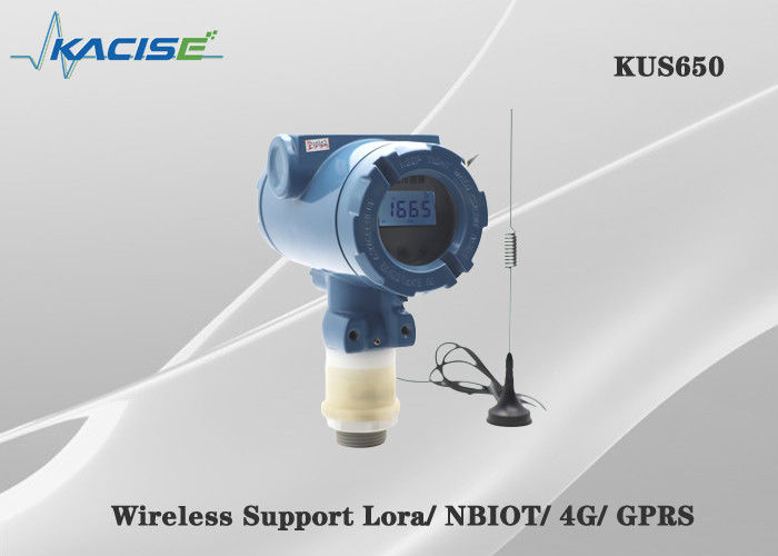 KUS650A เซ็นเซอร์ระดับอัลตราโซนิกไร้สาย 3 เมตรพร้อมการป้องกัน IP68 และเอาต์พุต 4G/Lora/GPRS/NB สำหรับการวัดระดับของเหลว