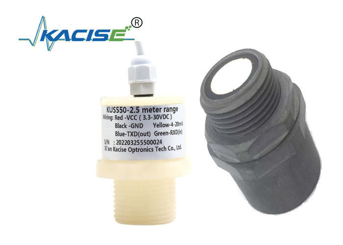 KUS550 PTFE เครื่องตรวจจับระดับความรุนแรงด้วยเสียงฉลาม กันน้ํา ด้วยการออกเสียง RS485 และระยะการวัด 3m