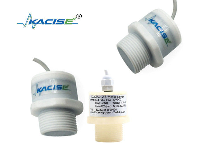 KUS550 PTFE เครื่องตรวจจับระดับความรุนแรงด้วยเสียงฉลาม กันน้ํา ด้วยการออกเสียง RS485 และระยะการวัด 3m