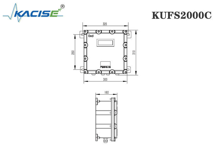 KUFS2000C แคลมกันระเบิดบนเครื่องวัดกระแส ultrasonic ด้วยการวัดสองทิศสําหรับท่อ DN32-DN6000