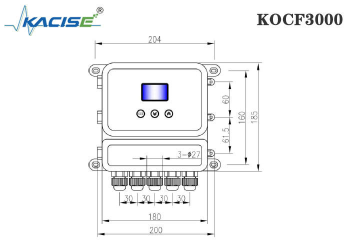 KOCF3000 เครื่องวัดกระแสช่องเปิดด้วยเสียงฉีด ultrasonic ด้วยความแม่นยําในการวัด 0.5% และโครงการสื่อสารโครงการ MODBUS สําหรับการวัดโดยไม่ติดต่อ