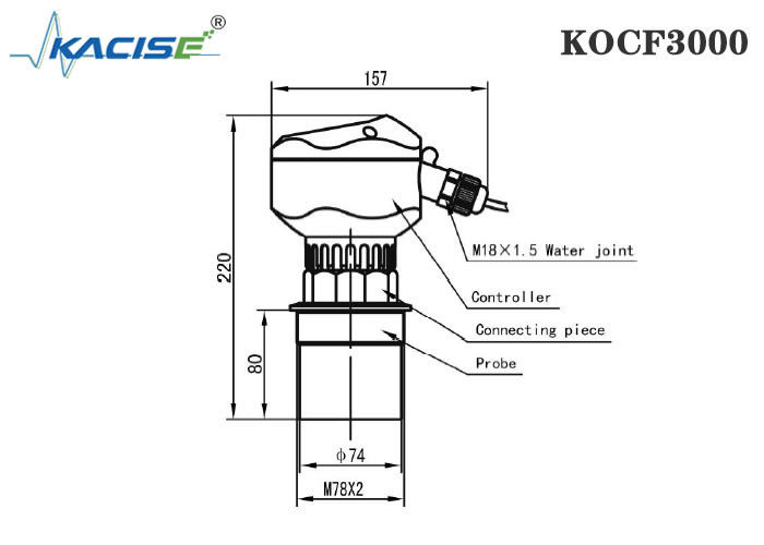 KOCF3000 เครื่องวัดกระแสช่องเปิดด้วยเสียงฉีด ultrasonic ด้วยความแม่นยําในการวัด 0.5% และโครงการสื่อสารโครงการ MODBUS สําหรับการวัดโดยไม่ติดต่อ