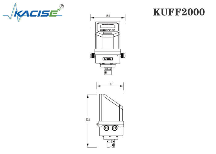 KUFF2000 เครื่องวัดอัตราการไหลอัลตราโซนิกแบบแทรกคงที่พร้อมความแม่นยำ ± 1% สำหรับขนาดท่อ DN50-DN6000 และการวัดแบบสองทิศทาง
