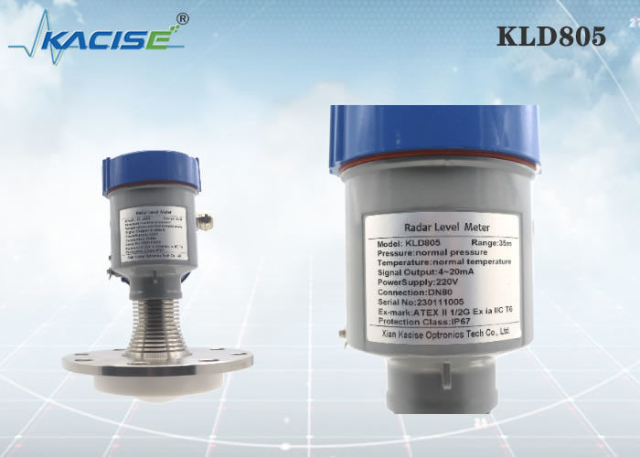 เซ็นเซอร์ระดับเรดาร์ 80GHz KLD805 พร้อมเสาอากาศ PTFE และการป้องกัน IP67 สำหรับการวัดระดับของเหลว