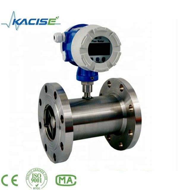 เครื่องวัดอัตราการไหลของกังหันความแม่นยำสูง ± 0.2% สำหรับน้ำมันดีเซลและน้ำมันเชื้อเพลิงพร้อมแหล่งจ่ายไฟ 24VDC และโครงสร้างสแตนเลส