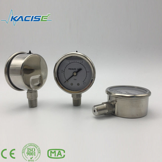 เครื่องวัดความดันไนโตรเจน LPG ที่เต็มไปด้วยน้ํามันจากอะลูมิเนียมขนาด 60 มม. สําหรับสื่อที่มีความเหนียวแน่นสูงและสื่อที่เกร่