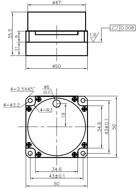 เครื่องตรวจจับอัตรามุมเฉื่อยด้วย ≤0.1°/h Bias Drift Compact 50×50×36mm และเวลาเริ่มต้น 5s