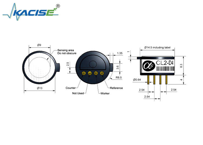 CL2-D4 เครื่องตรวจจับเคลอรีนขนาดเล็กที่มีเวลาตอบสนองรวดเร็วและความรู้สึกสูงสําหรับการตรวจจับก๊าซที่แม่นยํา