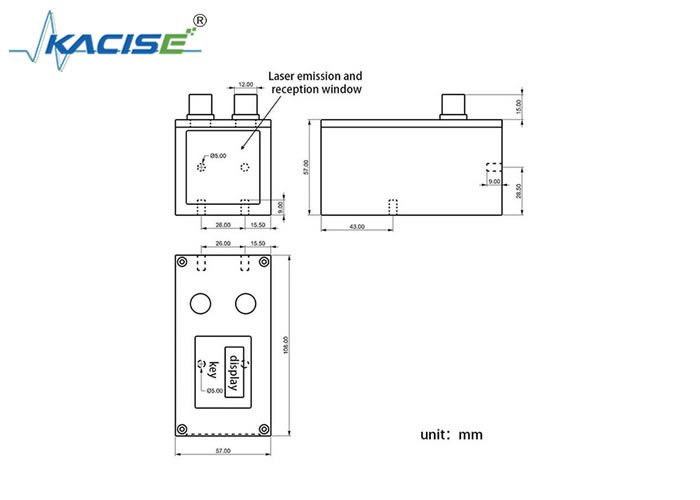 เซนเซอร์วัดระยะเลเซอร์อุตสาหกรรมความแม่นยำสูง KLS109 พร้อมความแม่นยำ ±1 มม., การป้องกัน IP67 และความถี่การวัด 100Hz