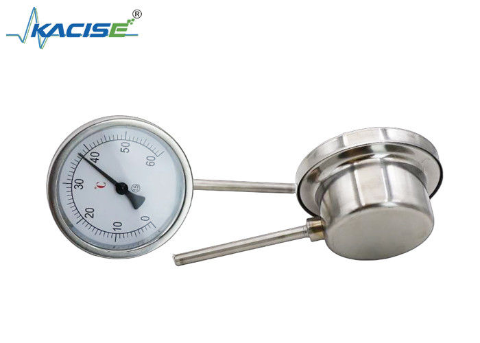 WSS-411W เทอร์โมมิเตอร์ Bimetallic อุตสาหกรรมพร้อมสแตนเลสสตีล 304/316 ความยาวก้านที่ปรับแต่งได้ และไม่จำเป็นต้องใช้แหล่งจ่ายไฟ