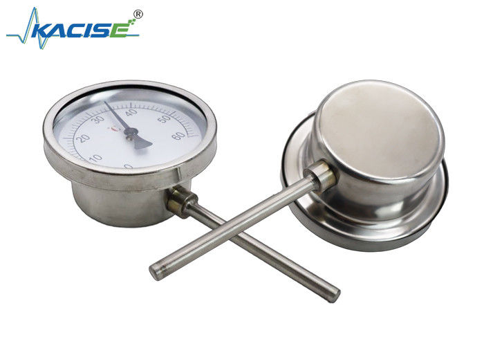WSS-411W เทอร์โมมิเตอร์ Bimetallic อุตสาหกรรมพร้อมสแตนเลสสตีล 304/316 ความยาวก้านที่ปรับแต่งได้ และไม่จำเป็นต้องใช้แหล่งจ่ายไฟ