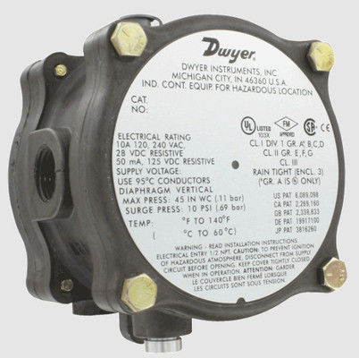 สวิตช์ความดันแตกต่างแบบป้องกันการระเบิด Dwyer (รุ่น 1950G-0-B-120-NA & 1950G-00-B-240)