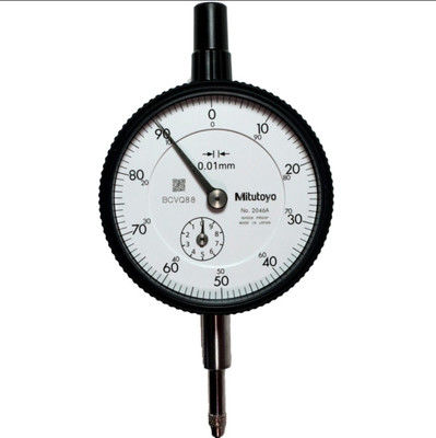 Mitutoyo Dial Gauge with 10 mm Range 0.01 mm Graduation สําหรับการวัดขนาดแม่นยําและความทนทานต่อสิ่งแวดล้อม