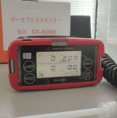 เครื่องตรวจจับก๊าซหลายชนิด Riken Keiki GX-8000 พร้อมจอแสดงผล LCD แบบดิจิตอลการนำความร้อนและโครงสร้างกันน้ำ