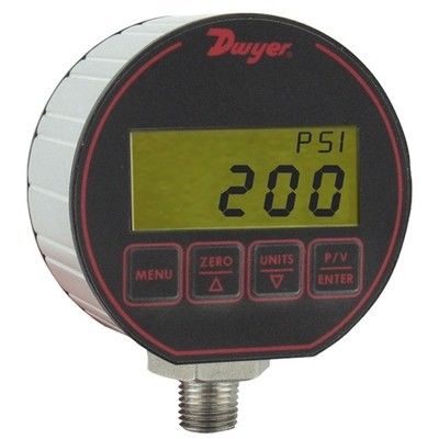 Dwyer ซีรีส์ DPG เกจวัดแรงดันดิจิตอล การจัดระดับตู้ได้รับการออกแบบมาเพื่อให้เป็นไปตามมาตรฐาน NEMA 4/4X IP66 ขีดจำกัดแรงดัน 2 เท่าของช่วงแรงดัน