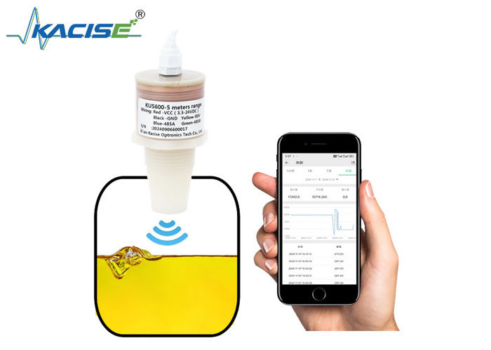 PVDF 5m intelligent Ultrasonic water level meter 5V RS485 output liquide Level Sensor KUS600