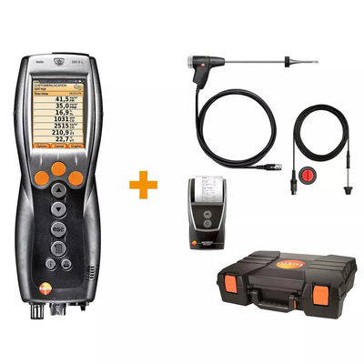 เครื่องวิเคราะห์ก๊าซควัน Testo 330-2 LL Pro พร้อมเซ็นเซอร์อายุยาว, จัดแสดงภาพสี และได้รับการทดสอบจาก TÜV เพื่อวิเคราะห์การเผาไหม้