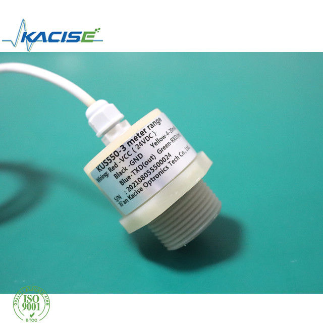 RS485 Output IP68 กันน้ําทนทานต่อการกัดกร่อน PTFE Ultrasonic Level Sensor KUS550