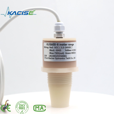 เครื่องตรวจจับเสียงฉลุ KUS600 ผลิตจากวัสดุ PVDF / PTFE ใช้ในการวัดระยะทางและระดับของของเหลว